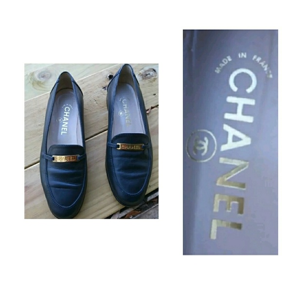 CHANEL Shoes - CHANEL Navy Blue Loafers Women's Sz 37.5